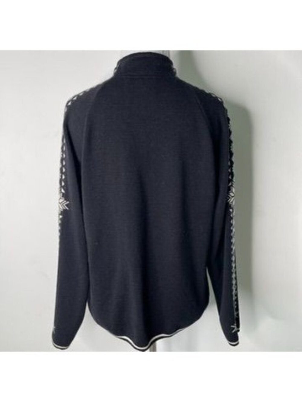ale of Norway Geilo Women's L Merino Wool 1/4 Zip Sweater Black Nordic Ski - Picture 7 of 8